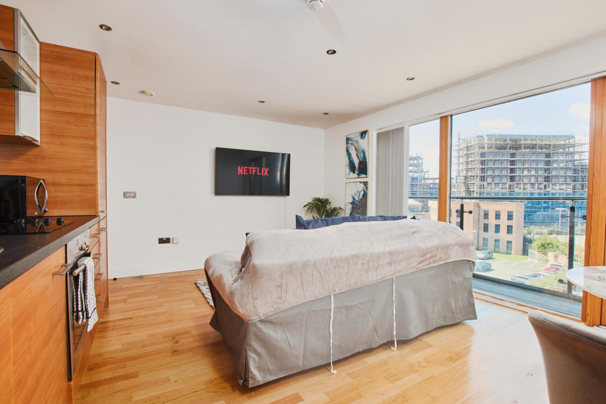King Deluxe City Apt Large Balcony& Free Parking! Leeds  Værelse billede